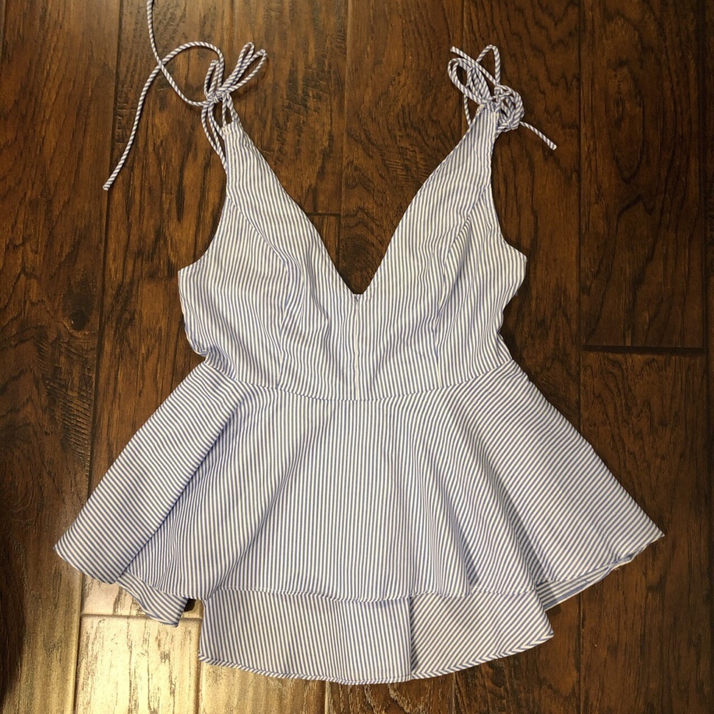 Blue and White Stripe Summer Top